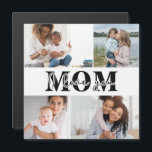 Cute I LOVE YOU MOM Mother's Day Photo<br><div class="desc">Cute I Love You Mom Mother's Day Photo Magnetic Card features four of your favourite photos with the text "I love you Mom" in modern black typography. Designed by ©Evco Studio www.zazzle.com/store/evcostudio</div>