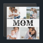 Cute I LOVE YOU MOM Mother's Day Photo<br><div class="desc">Cute I Love You Mom Mother's Day Photo Magnetic Card features four of your favourite photos with the text "I love you Mom" in modern black typography. Designed by ©Evco Studio www.zazzle.com/store/evcostudio</div>