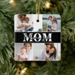 Cute I LOVE YOU MOM Mother's Day Photo Ceramic Ornament<br><div class="desc">Cute I Love You Mom Mother's Day Photo Christmas Ornament features four of your favourite photos with the text "I love you Mom" in modern white typography. Designed by ©Evco Studio www.zazzle.com/store/evcostudio</div>