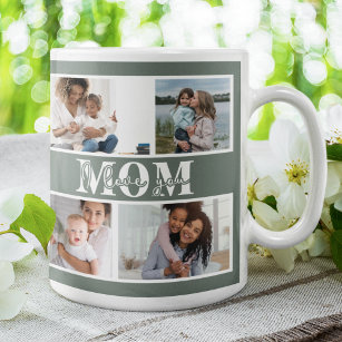 Cute I LOVE YOU MOM Mother's Day Photo Frosted Glass Coffee Mug