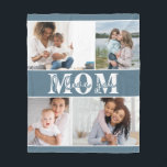 Cute I LOVE YOU MOM Mother's Day Photo Fleece Blanket<br><div class="desc">Cute I Love You Mom Mother's Day Photo Fleece Blanket features four of your favourite photos with the text "I love you Mom" in modern white typography. Designed by ©Evco Studio www.zazzle.com/store/evcostudio</div>