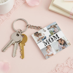 Cute I LOVE YOU MOM Mother's Day Photo Keychain