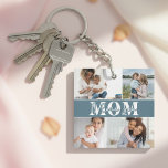Cute I LOVE YOU MOM Mother's Day Photo Keychain<br><div class="desc">Cute I Love You Mom Mother's Day Photo Keychain features four of your favourite photos with the text "I love you Mom" in modern white typography. Designed by ©Evco Studio www.zazzle.com/store/evcostudio</div>