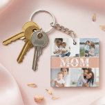 Cute I LOVE YOU MOM Mother's Day Photo Keychain<br><div class="desc">Cute I Love You Mom Mother's Day Photo Keychain features four of your favourite photos with the text "I love you Mom" in modern white typography. Designed by ©Evco Studio www.zazzle.com/store/evcostudio</div>