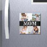 Cute I LOVE YOU MOM Mother's Day Photo Magnet<br><div class="desc">Cute I Love You Mom Mother's Day Photo Magnets features four of your favourite photos with the text "I love you Mom" in modern white typography. Designed by ©Evco Studio www.zazzle.com/store/evcostudio</div>