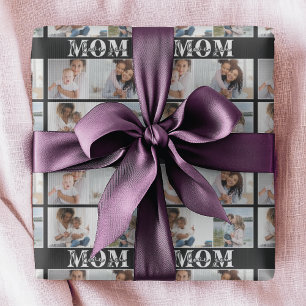 Cute I LOVE YOU MOM Mother's Day Photo Wrapping Paper
