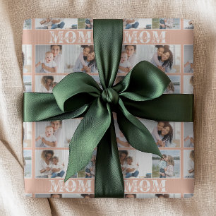 Cute I LOVE YOU MOM Mother's Day Photo  Wrapping Paper