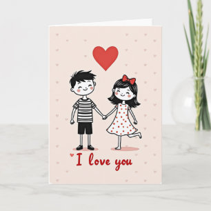 Cute I Love You Polka Dot Card