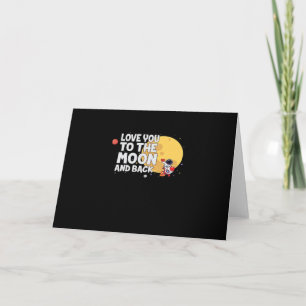 Cute I Love You To The Moon And Back Valentine Lov Card