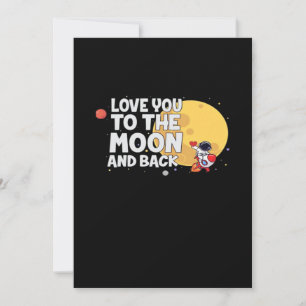 Cute I Love You To The Moon And Back Valentine Lov Holiday Card