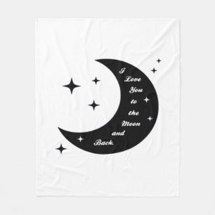 Cute I Love You To The Moon And Back Whimsical Sty Fleece Blanket