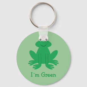 Cute "I´m Green" Cartoon Frog Keychain