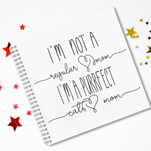 Cute I`m purrfect cat mom typography  Notebook