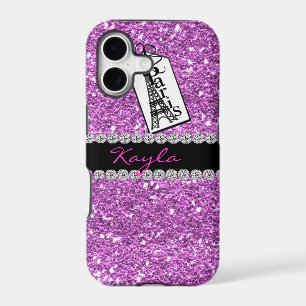 CUTE I PHONE 5 CASE THINK PINK BLING PARIS THEME