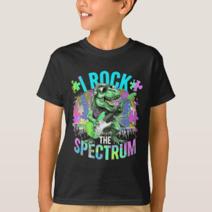 Cute I Rock The Spectrum Autism Dad Peace Love Emp T-Shirt