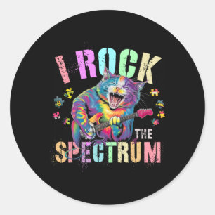 Cute I Rock The Spectrum Autism Proud Mom Motivati Classic Round Sticker