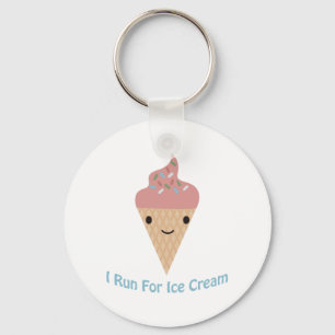 Cute I run for ice cream Keychain