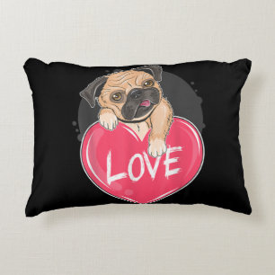 Cute I Steal Hearts Pug Valentine Day Gift Accent Pillow