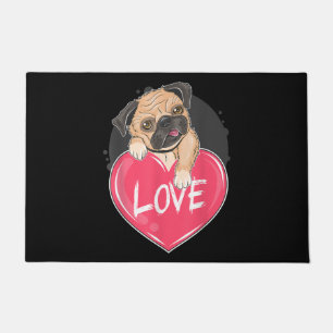 Cute I Steal Hearts Pug   Valentine Day Gift Doormat