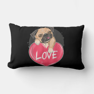 Cute I Steal Hearts Pug Valentine Day Gift Lumbar Pillow