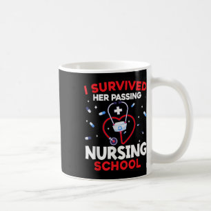 Cute I Survived Her Ping Nursing School Graduation Coffee Mug