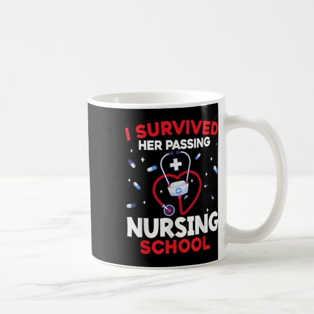 Cute I Survived Her Ping Nursing School Graduation Coffee Mug (Right)