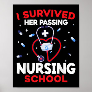 Cute I Survived Her Ping Nursing School Graduation Poster