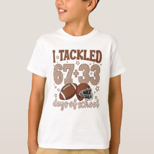 Cute I Tackled 100 Days School Football Kids T-Shirt