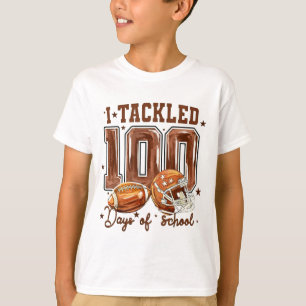 Cute I Tackled 100 Days School Football Kids T-Shirt