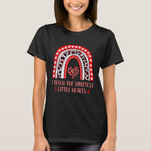 Cute I Teach The Sweetest Hearts Rainbow Teacher V T-Shirt