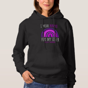 Cute I Wear Purple Sister Epilepsy Awareness Rainb Hoodie