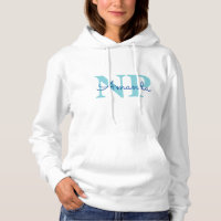Cute Ice Blue Snowflake Personalized Name NP Nurse