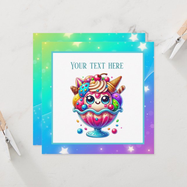 Cute ice cream any purpose party invitation (Front/Back In Situ)