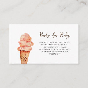 Cute Ice Cream Baby Shower Book Request Enclosure Card