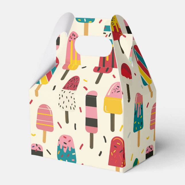 Cute ice cream Birthday party  Favor Box (Front Side)