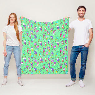 cute ice-cream can unicorn pattern fleece blanket