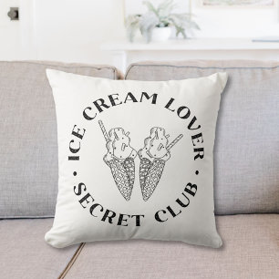 Cute Ice Cream Cone Lover Kids Nursery Throw Pillow