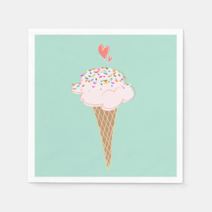 Cute Ice Cream Cone Napkin
