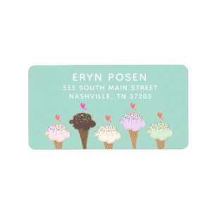 Cute Ice Cream Cones Label