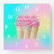 cute ice cream decor Large Clock