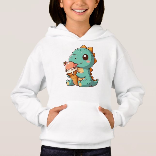 Cute ice cream eating dino (Front)