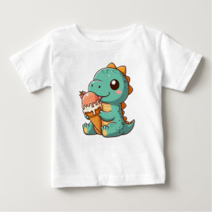 Cute ice cream eating dino baby T-Shirt