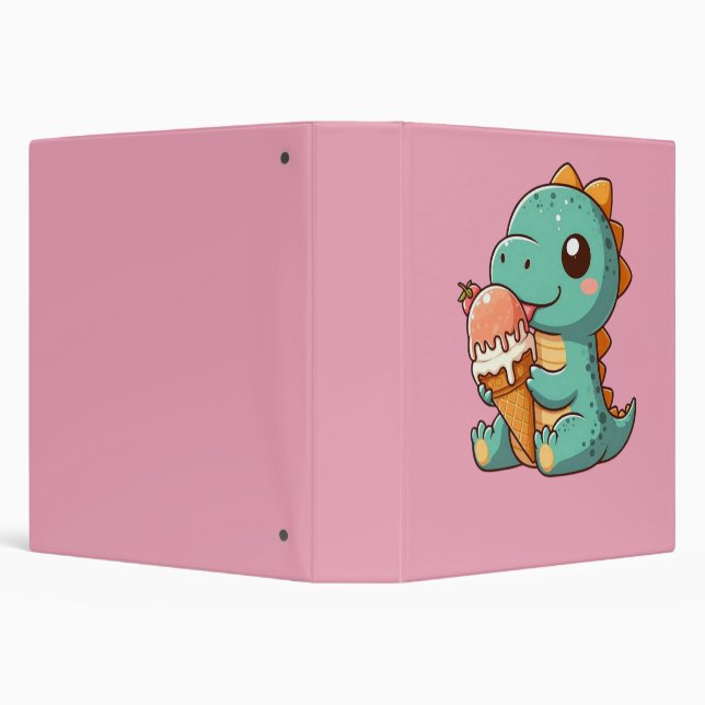 Cute ice cream eating dino binder (Background)