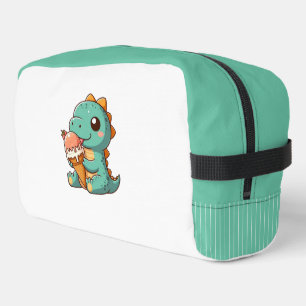 Cute ice cream eating dino dopp kit