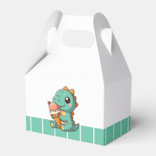 Cute ice cream eating dino favor box