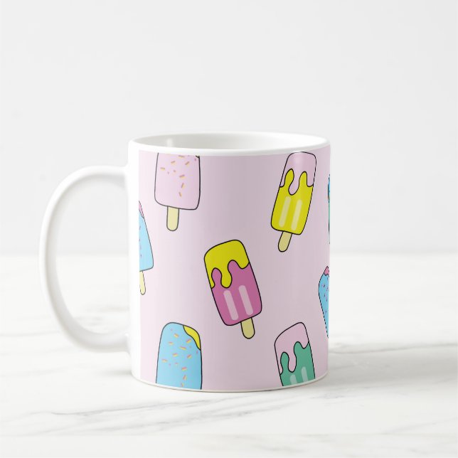 Cute ice cream: fruit pattern. coffee mug (Left)