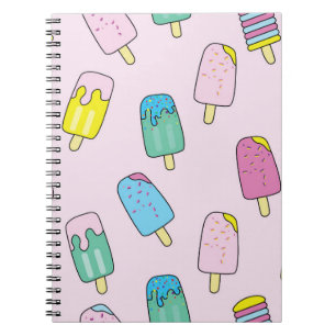 Cute ice cream: fruit pattern. notebook