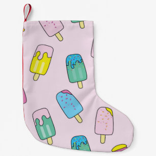 Cute ice cream: fruit pattern. small christmas stocking