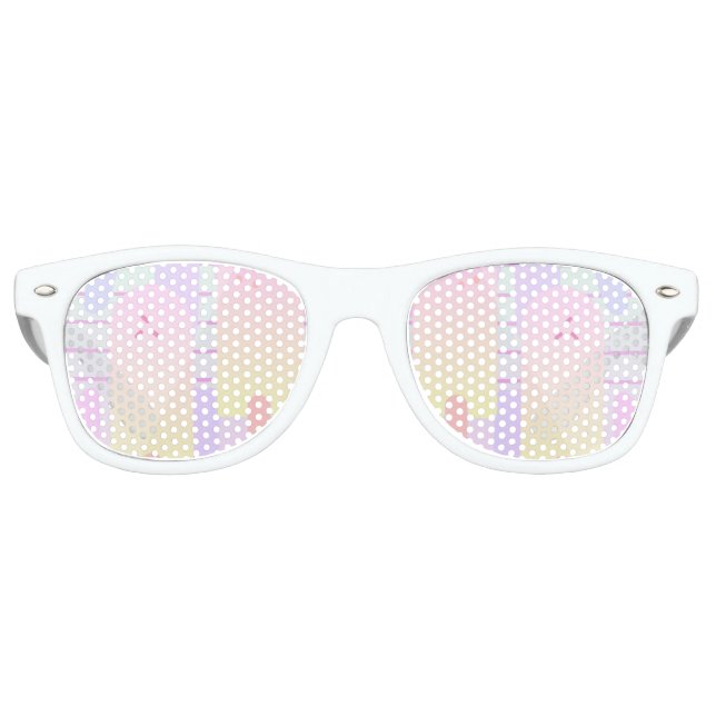 Cute Ice Cream Pastel Summer Ombré Retro Sunglasses (Front)