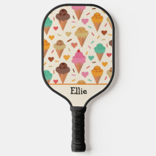 Cute Ice Cream Pattern Custom personalized Pickleball Paddle